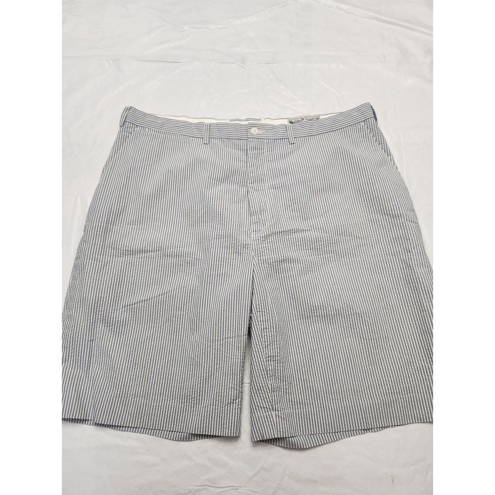 Polo Ralph Lauren Shorts Mens 42 Blue Seersucker Stripe Chino 9 Inseam Summer